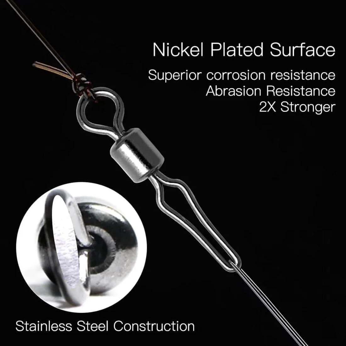 Lot de 50 plombs de pêche 9KM avec émerillons clips - Accessoires pour moulage de plombs maison