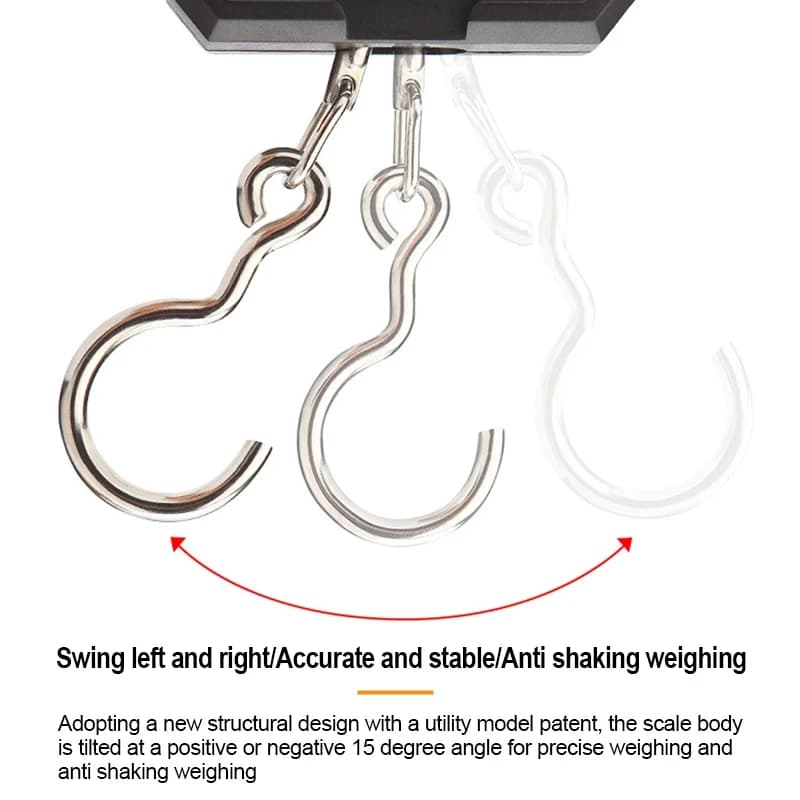 Balance de pêche portable 50Kg/5g LCD - Balance numérique suspendue pour bagages et voyage