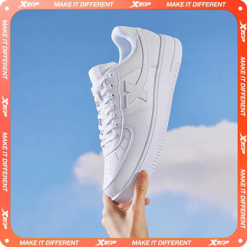 Chaussures skateboard Xtep couple homme femme blanc anti-dérapant casual luxe marque