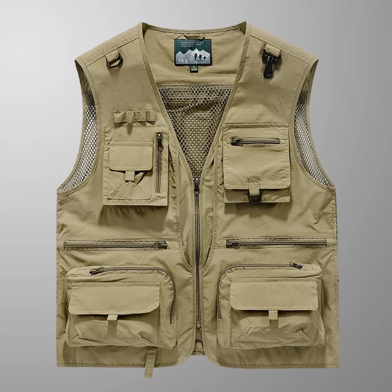 Veste tactique pêche randonnée 14 poches été homme photographe mailles cargo sans manches 7XL