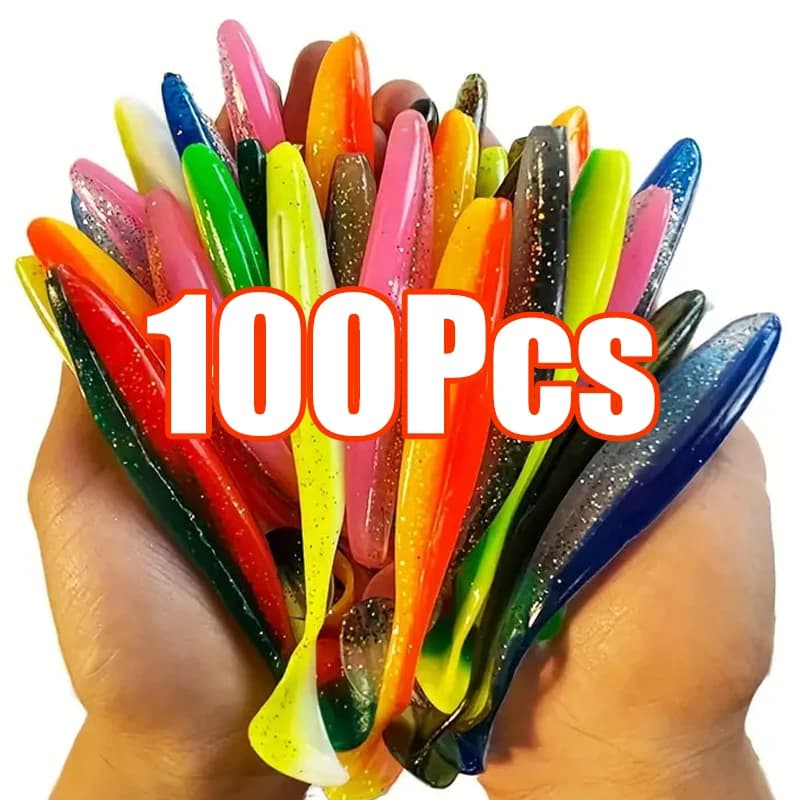 Set leurres souples 55-75mm avec queue ondulante pour pêche au bar et carpe - Appâts silicone haute qualité