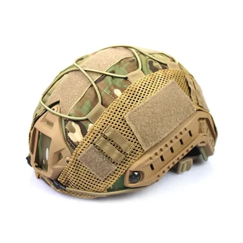 Housse camouflage casque FAST pêche - Couvre-casque élastique paintball airsoft chasse tir pêche