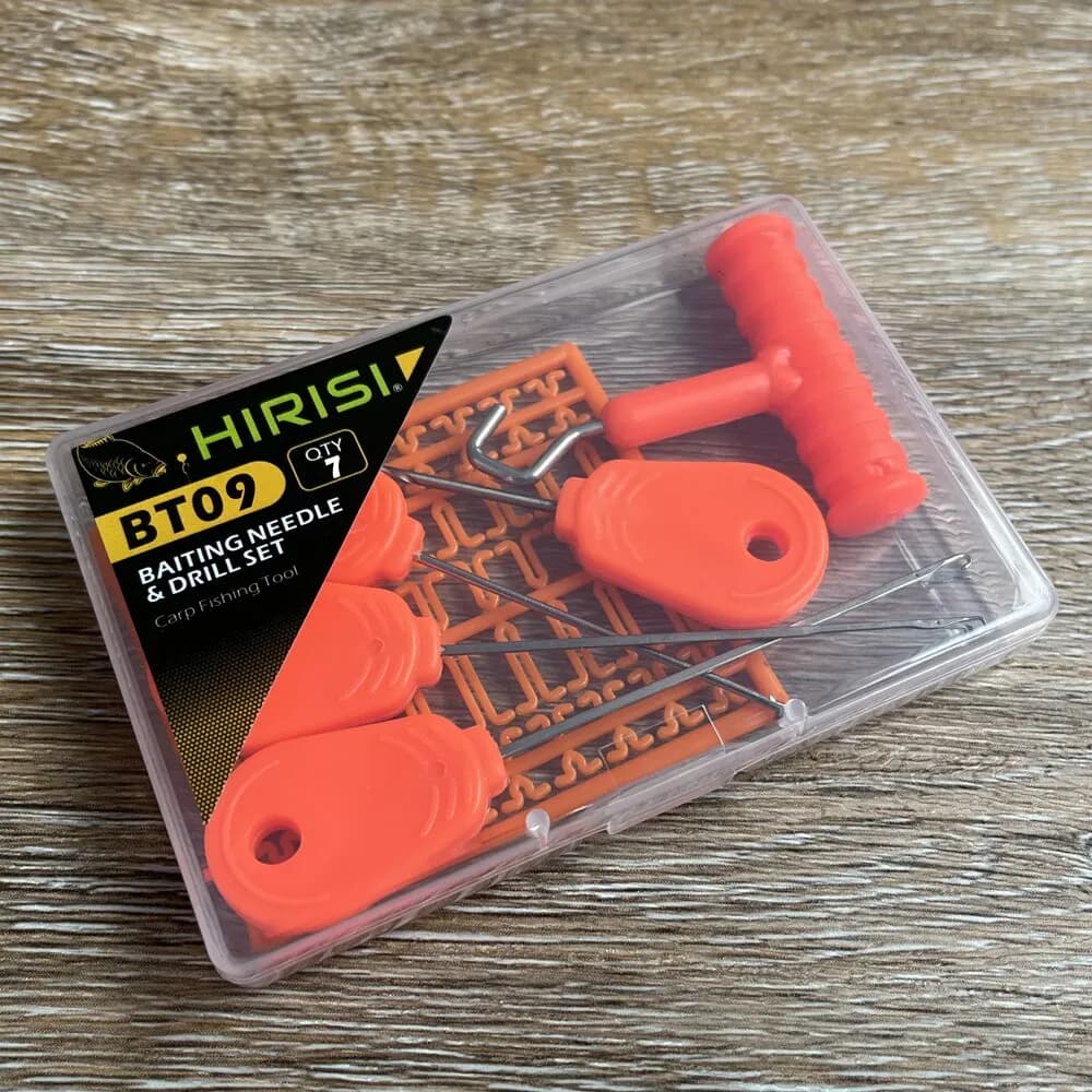 Kit d'Aiguilles pour Appâts de Carpe Hirisi BT09 - 7 Pièces en Boîte Accessoire Pêche