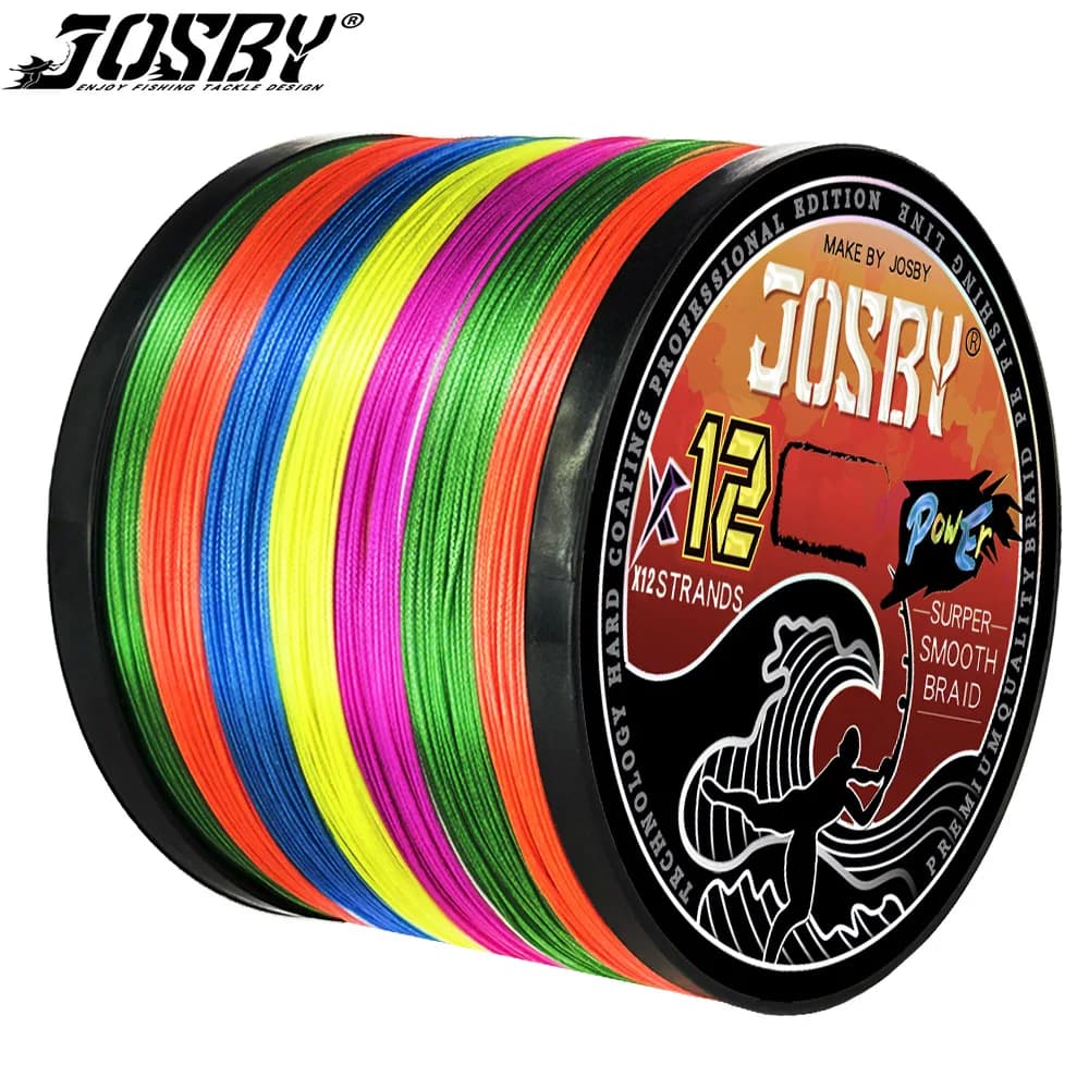 Fil de pêche JOSBY 12 brins PE tressé 300m 500m 1000m multifilament Japonais pour carpe et mouche