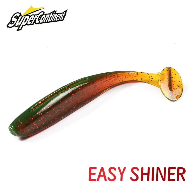 Leurre souple Supercontinent Shad Double Couleur - Appât silicone T Tail pour pêche carnassier
