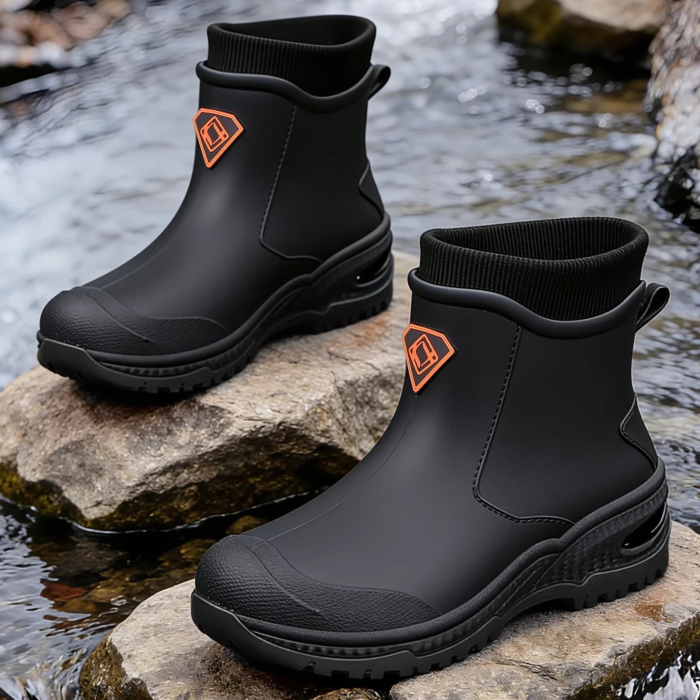 Bottes pluie homme éco-responsables militaires vertes mode qualité pêche traversée ruisseaux