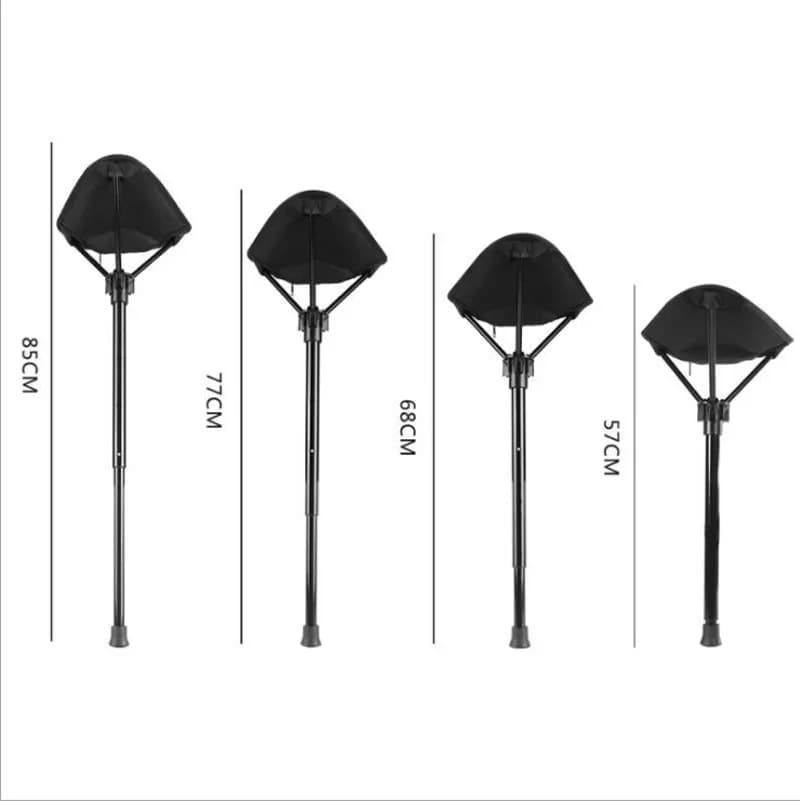 Tabouret de pêche télescopique réglable pliant - Chaise haute portable pour camping et activités extérieures