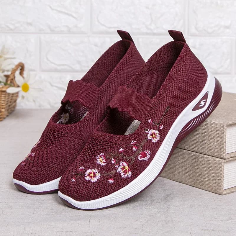 Chaussures sneakers femme 2025 été casual respirantes brodées semelle épaisse abordables livraison gratuite