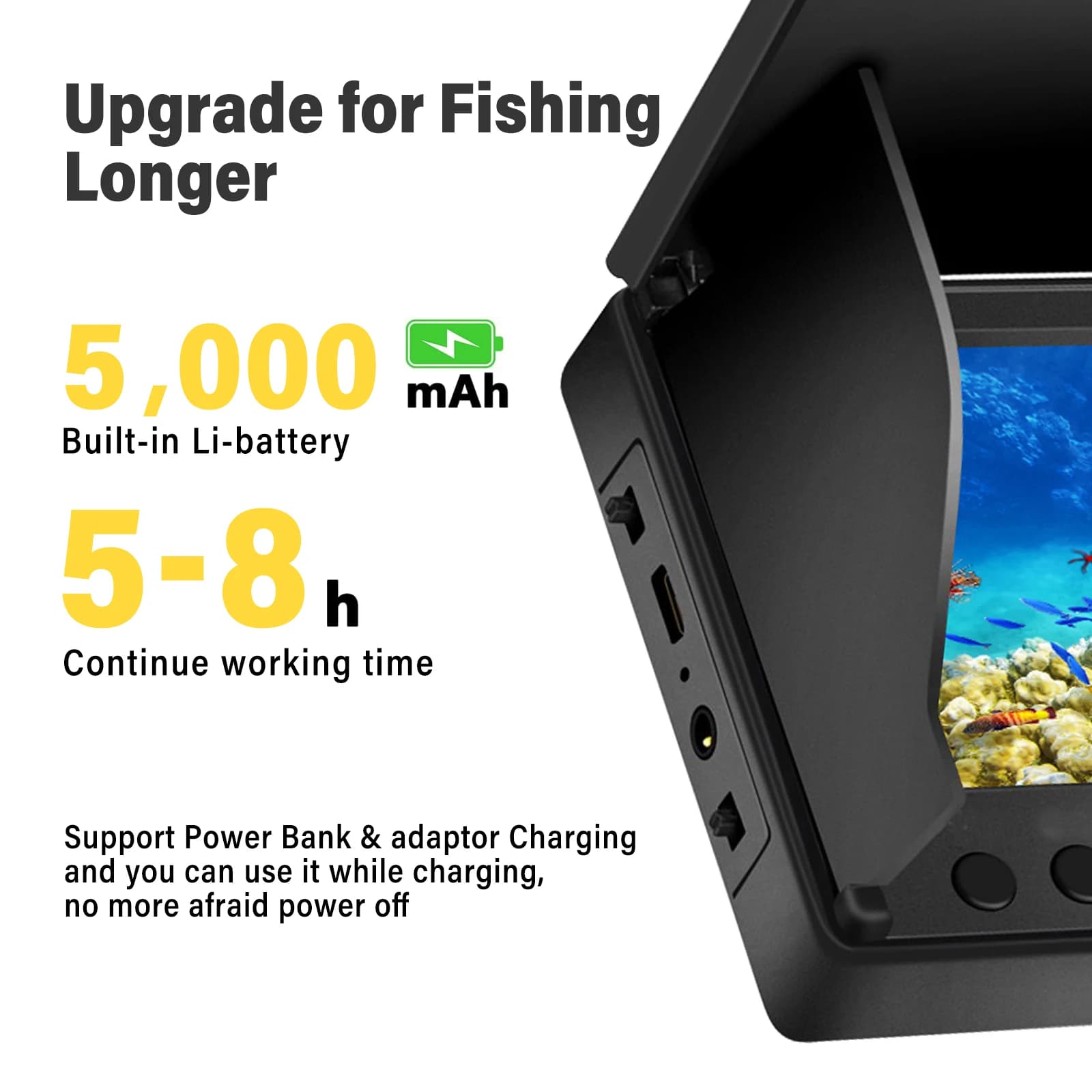 Caméra sous-marine pêche 4.3 pouces IPS vision nocturne IR LED grand angle IP68 pour rivière bateau
