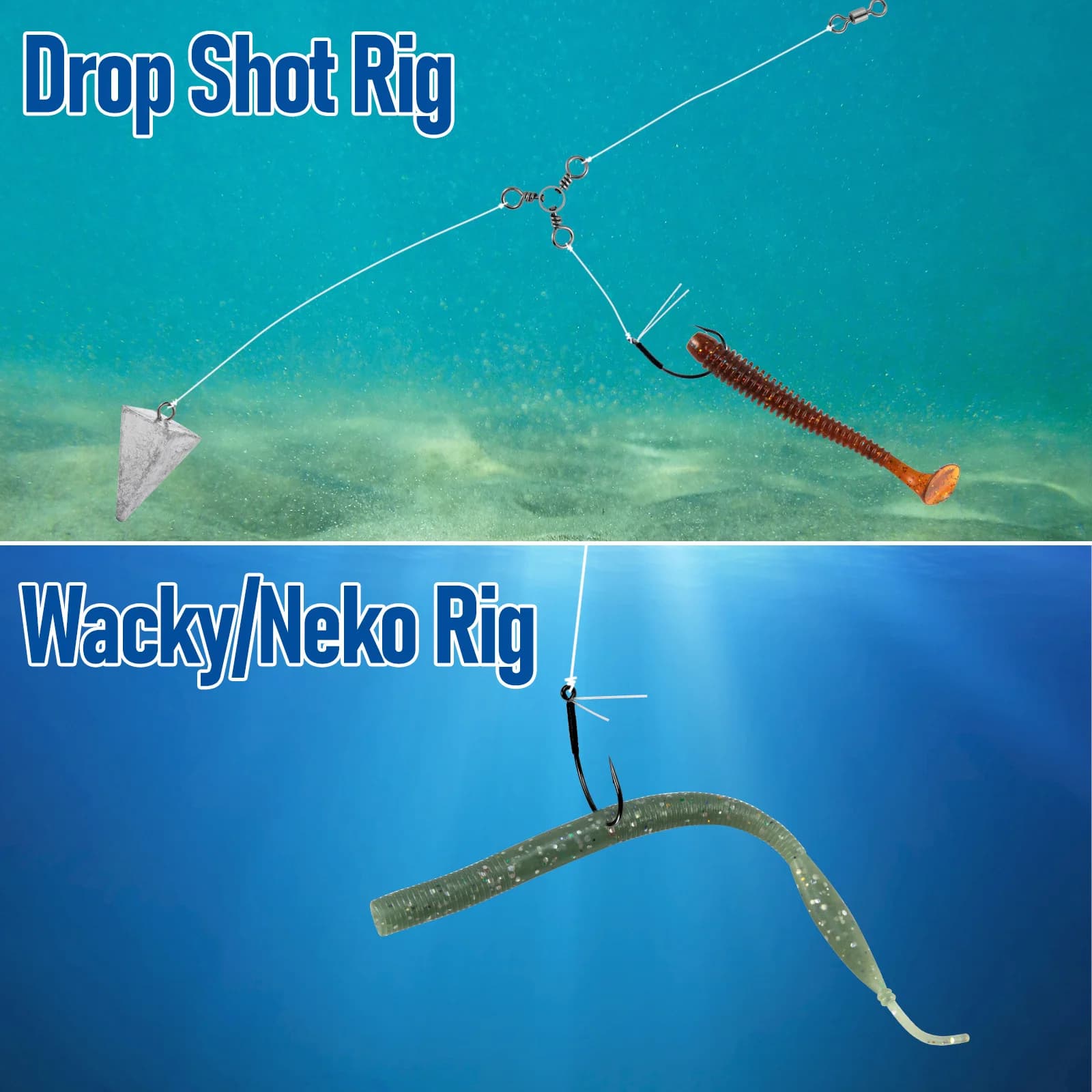 10 hameçons weedless Drop Shot Wide Gap pour techniques Neko Rig, Punch Shot et Flipping en eau douce