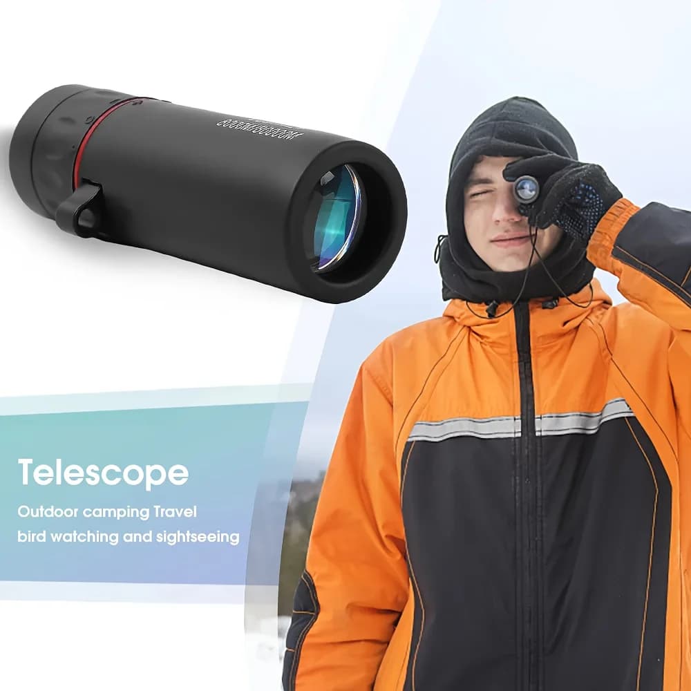 Télescope monocular 2000x25 avec support téléphone - Observation et photos de pêche HD