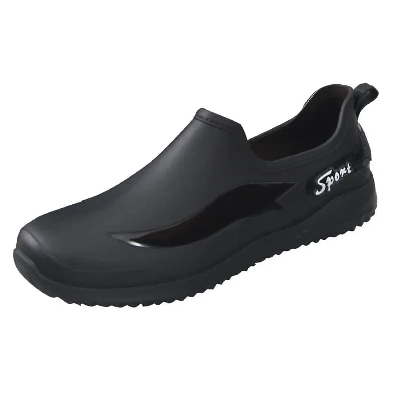 Bottes de pluie basses homme antidérapantes résistantes - Chaussures caoutchouc doublées polaire