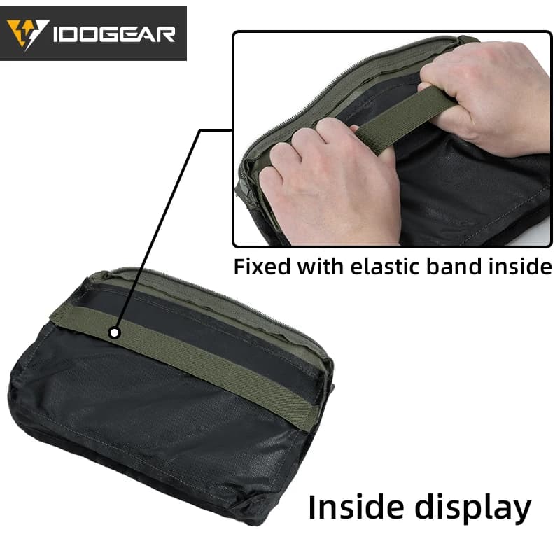 Poche rangement données tactiques IDOGEAR - Poche intérieure kangourou auto-agrippante pour équipements MOLLE