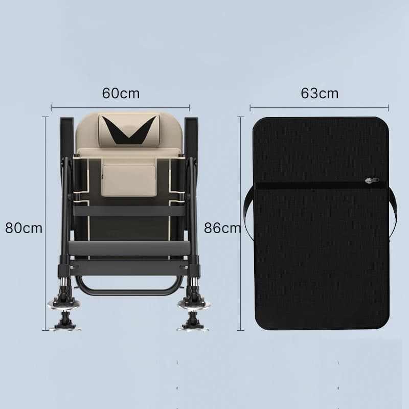 Chaise pêche pliante portable renforcée multilingue pour camping extérieur siège confortable pêcheur