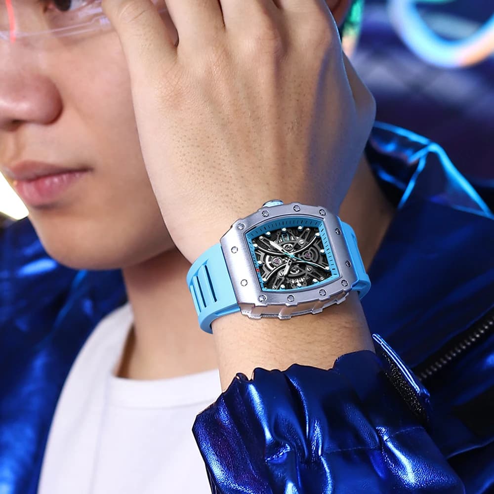 Montre homme CURREN 3D top marque quartz acier inox étanche créative bracelet silicone horloge