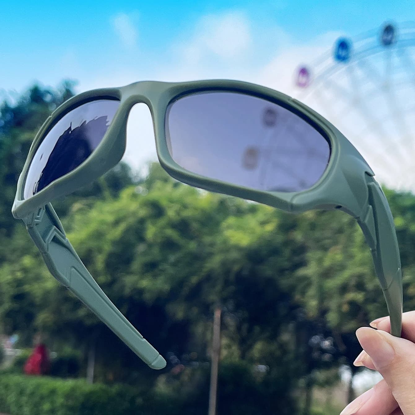 Lunettes de pêche polarisées camouflage - Réduction reflets eau pour meilleure détection poissons