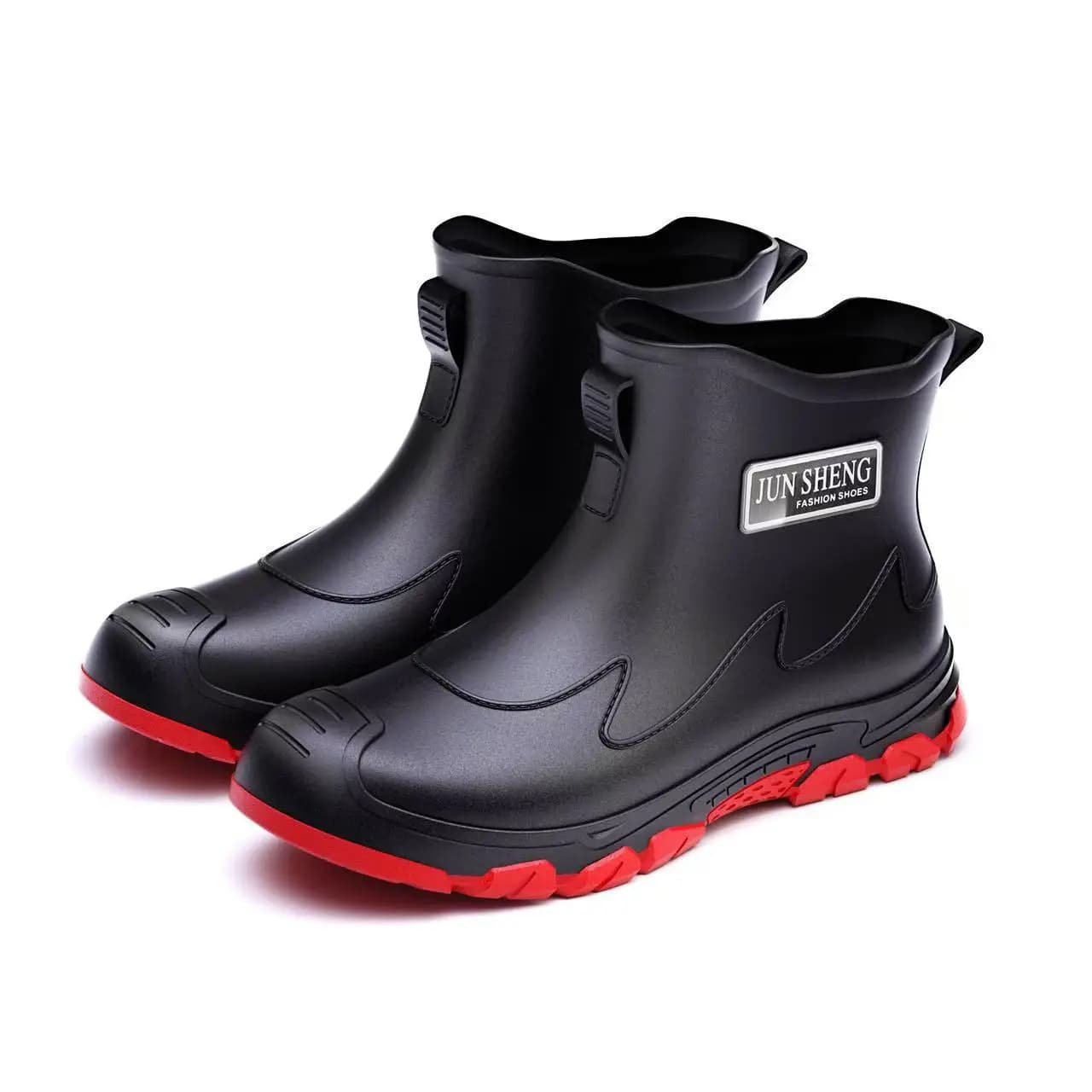 Bottes de pluie homme style coréen grises imperméables anti-dérapantes pour trajet travail voyage quotidien