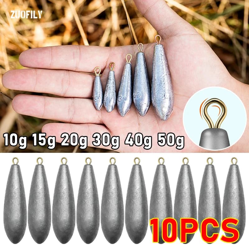 10 plombs lourds pêche mer 10g-50g - poids casting distance pêche gros poissons