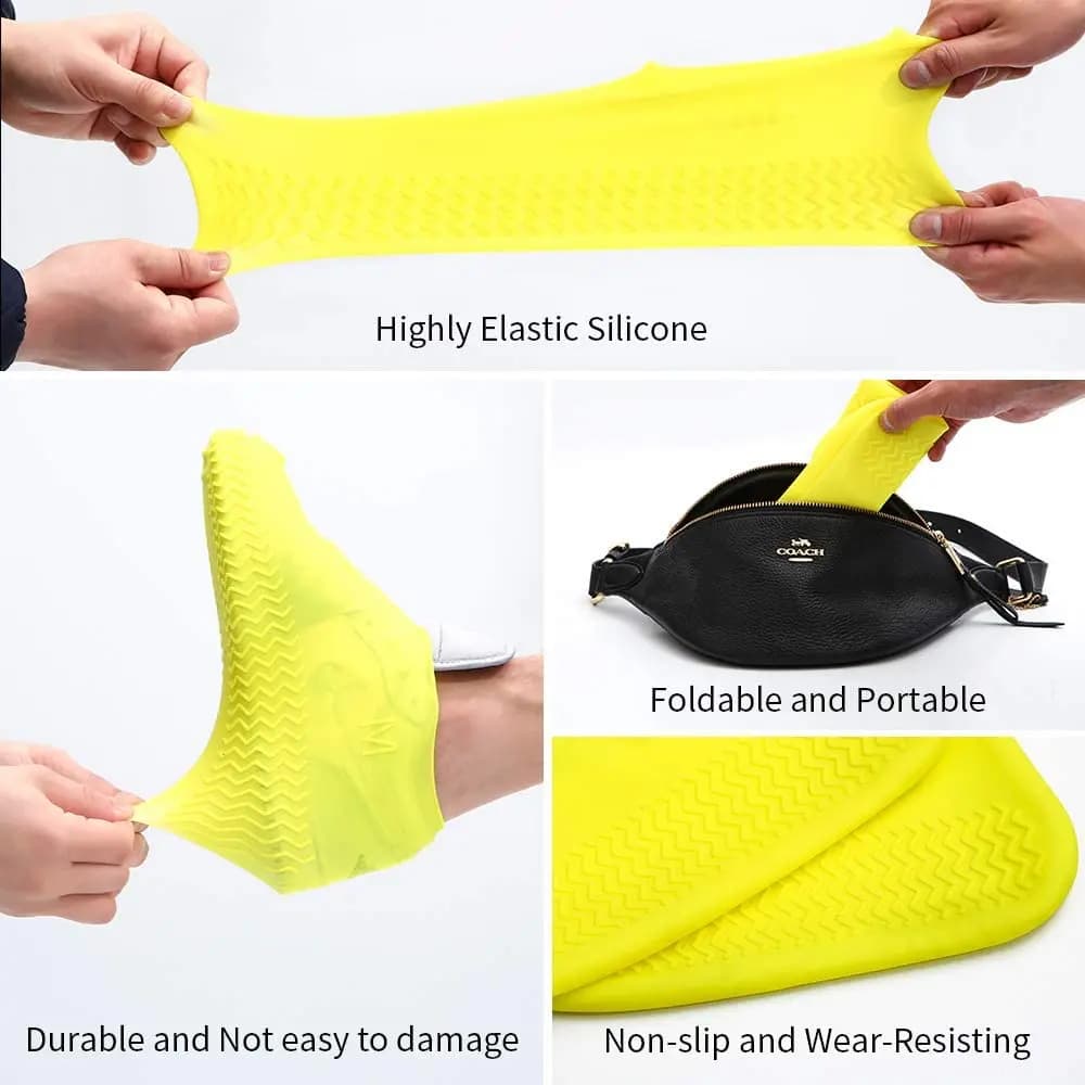 Protège-chaussures imperméables réutilisables - Covers silicone antidérapants pour pluie et extérieur