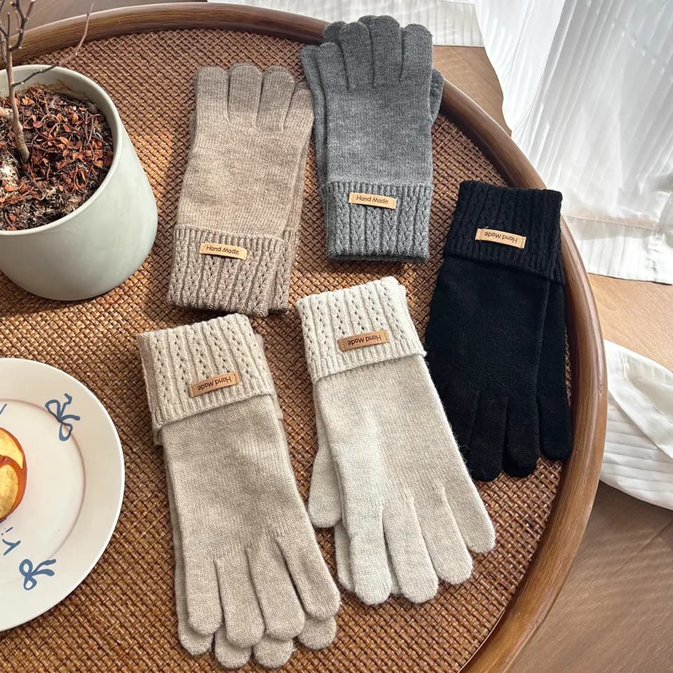 Gants tricotés coréens femme doigts manquants tactile lavables qualité premium pêche urbaine
