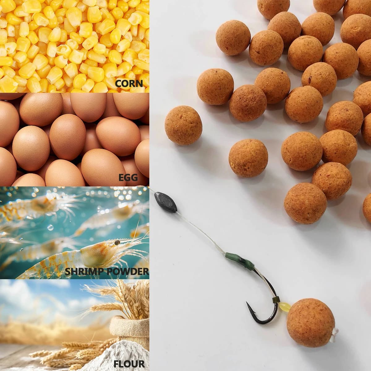 50 boules de maïs coulantes 16mm pour carpe et silure - Appât protéiné naturel - Pêche française