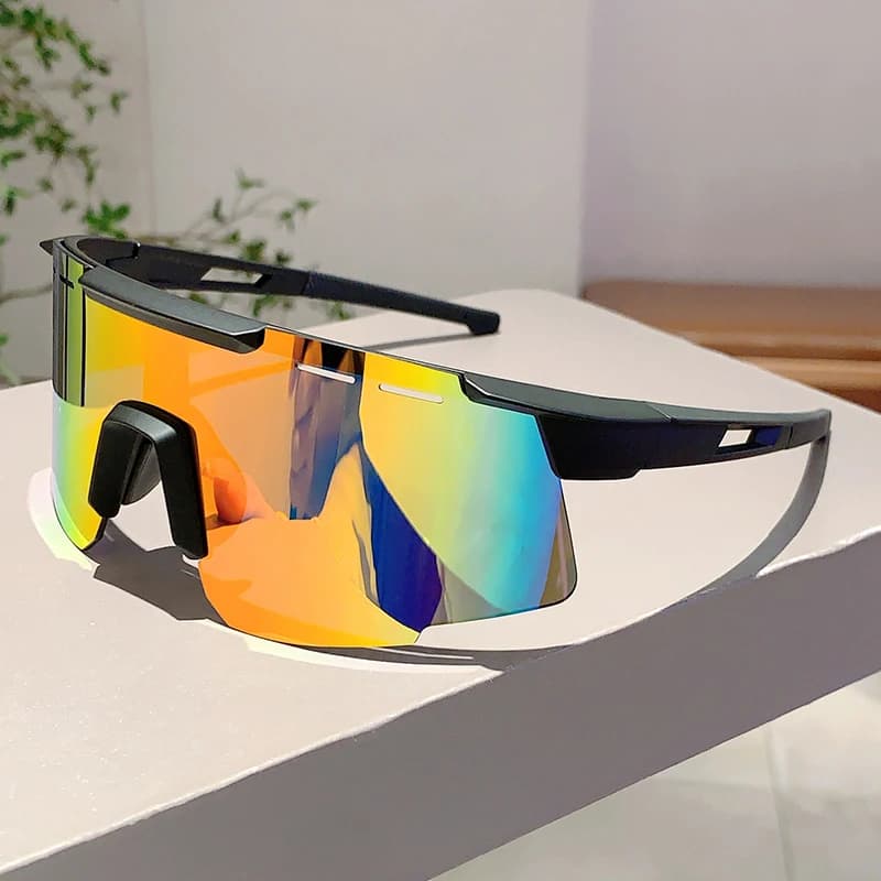 Lunettes monobloc sport pêche extérieur - Protection UV miroir oversize vélo cyclisme