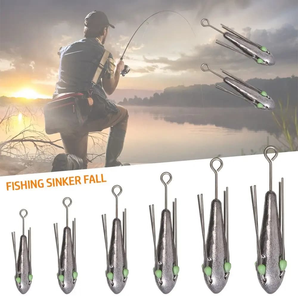 Plombs de pêche lumineux 50g-110g avec perle résistants à l'usure pour technique drop shot et connexions