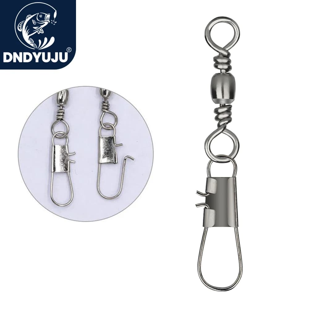 DNDYUJU 20 à 100 hameçons connecteurs à roulement acier carbone pour brochet et leurres