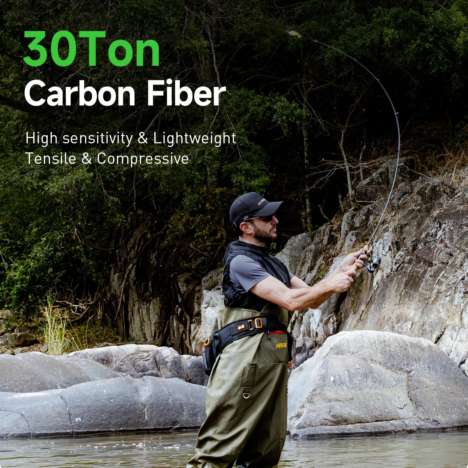 Canne casting ultra-légère 78g carbone pour leurres 1-8g - guide FUJI® manche liège magique pêche précise