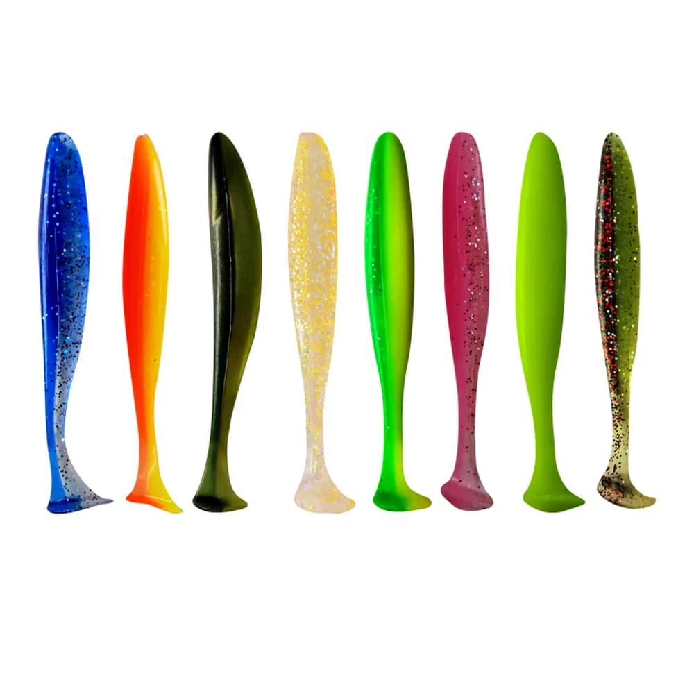 Leurre souple T Tail 55mm à 90mm - leurre silicone à queue en T pour jigging et pêche aux carnassiers