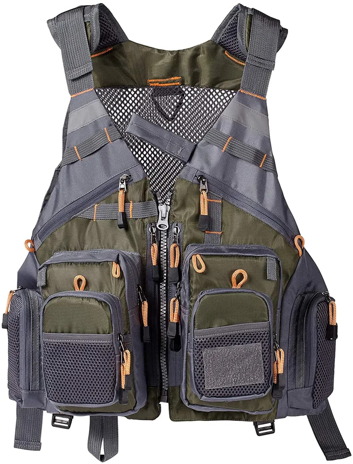 Gilet de pêche respirant léger ajustable sports extérieur natation rangement matériel pêche