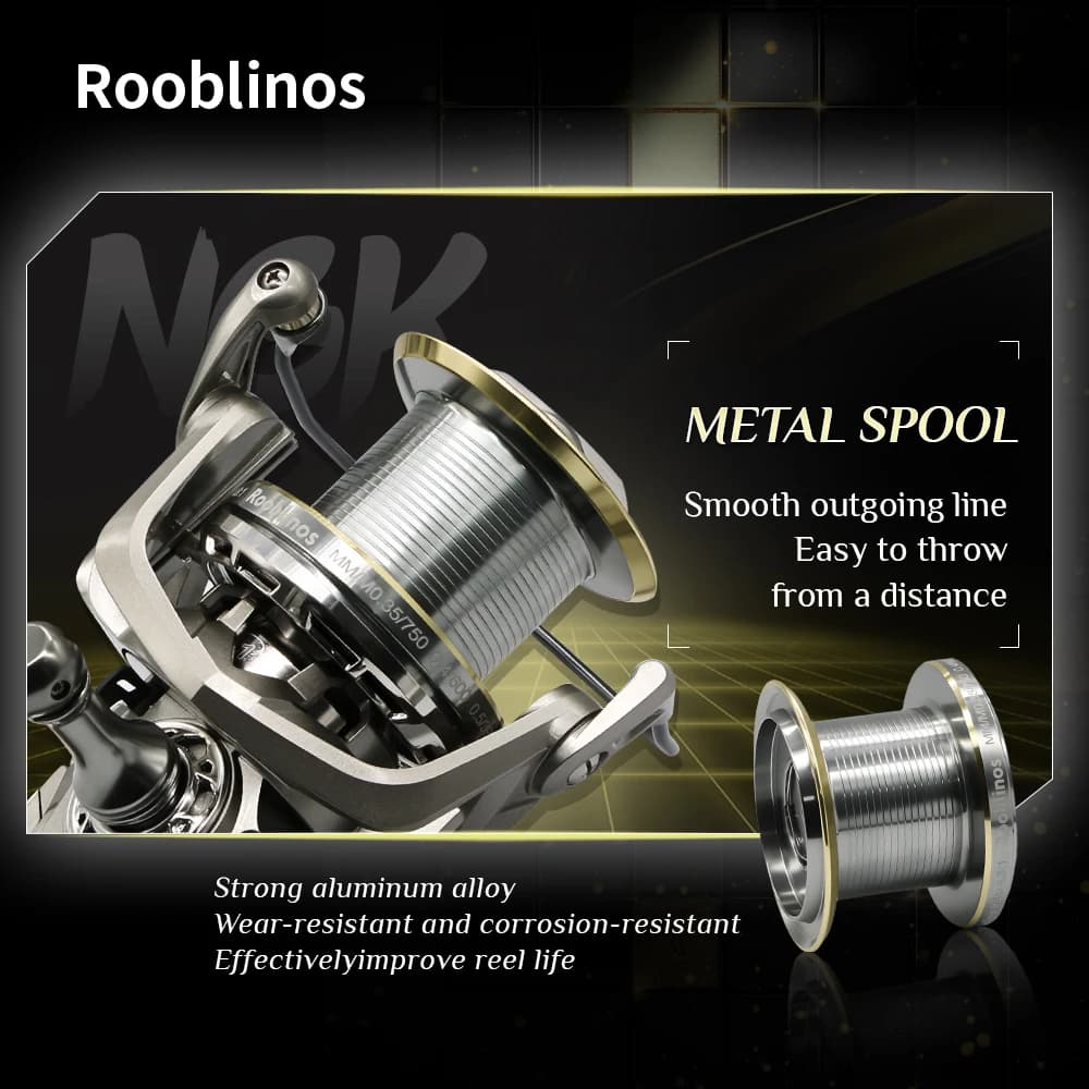 Moulinet spinning NGK série 8000-14000 frein 25KG avec roulements acier inox pour eau douce et mer