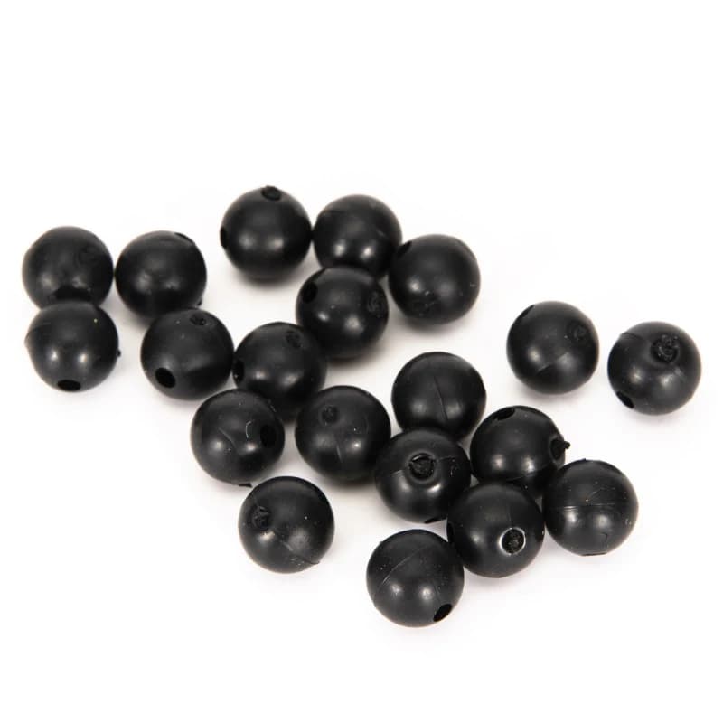 100 perles de pêche lumineuses 3-8mm pour stoppeurs et montages carpes - noires rondes dures et souples