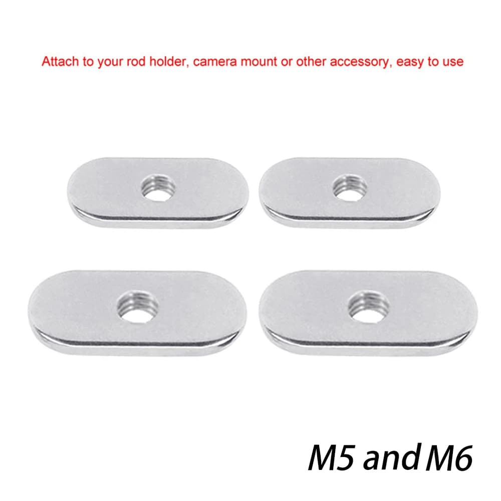 2 écrous coulissants inox pour rails de kayak - Fixation M5/M6 pour supports de cannes et accessoires de pêche