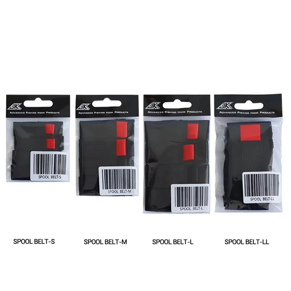Protecteur élastique noir et rouge pour moulinet de pêche, set 4 pièces tailles S M L XL accessoires