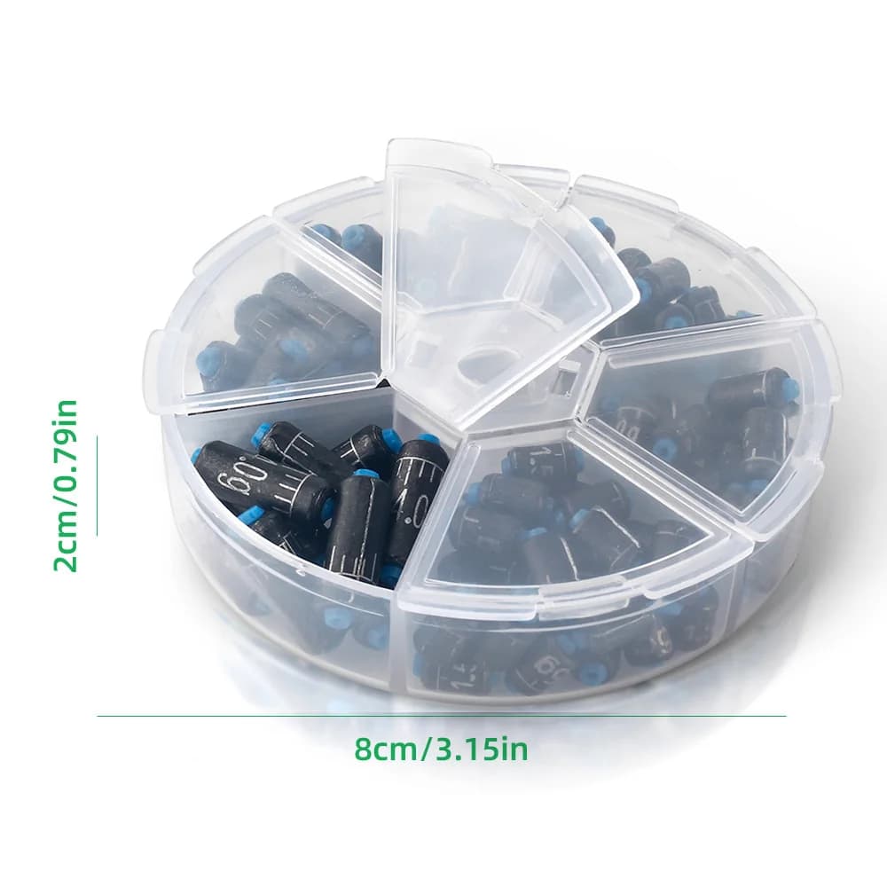Boîte 60 plombs pêche 1.5g-4.0g DNDYUJU - set plombs interchangeable règle intégrée
