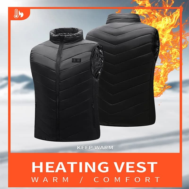 Veste chauffante homme femme 21 zones chauffantes USB pour camping randonnée sport hiver