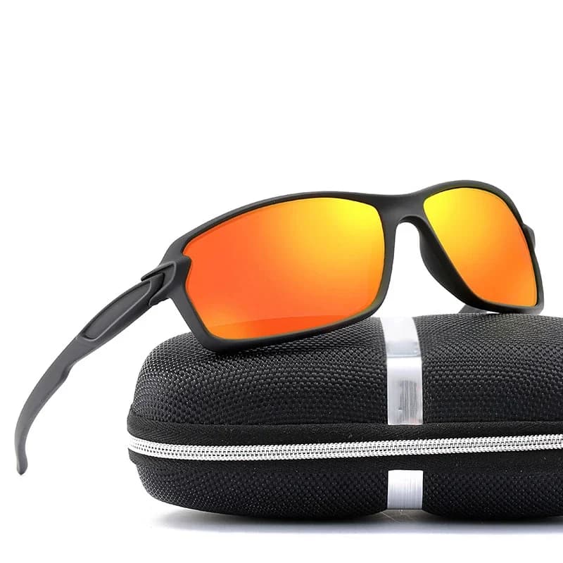 Lunettes de soleil polarisées carrées hommes - Conduite et pêche sportive UV400 voyage