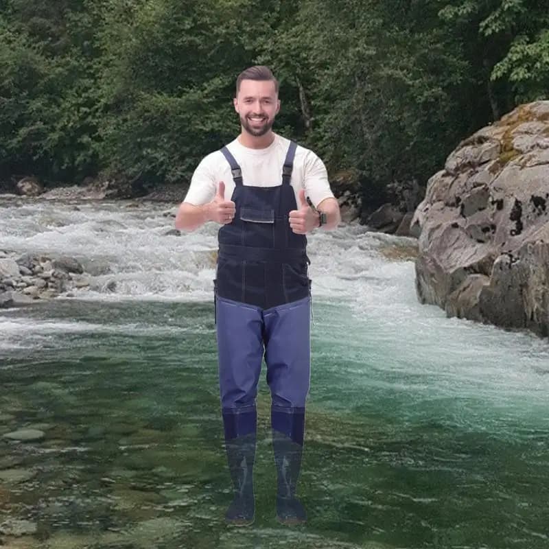 Waders poitrine pour hommes avec bottes intégrées - Imperméables chasse canard riziculture camping