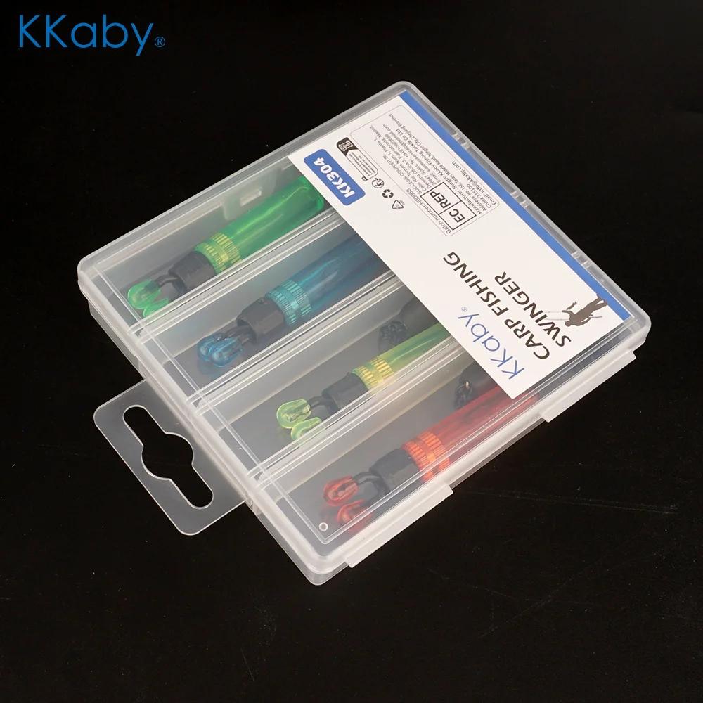 Set 4 pièces swinger souple avec LED 4 couleurs pour carpe dans boîte de rangement Kkaby