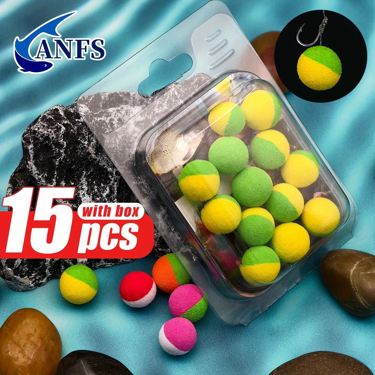 15 bouillettes flottantes EVA ANFS pop up carp fishing méthode feeder pêche carpe