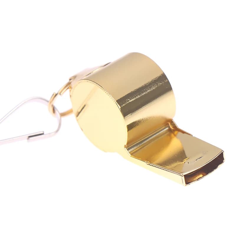 Sifflet de survie en acier inoxydable doré avec cordon pour pêche et activités outdoor - Accessoire sécurité