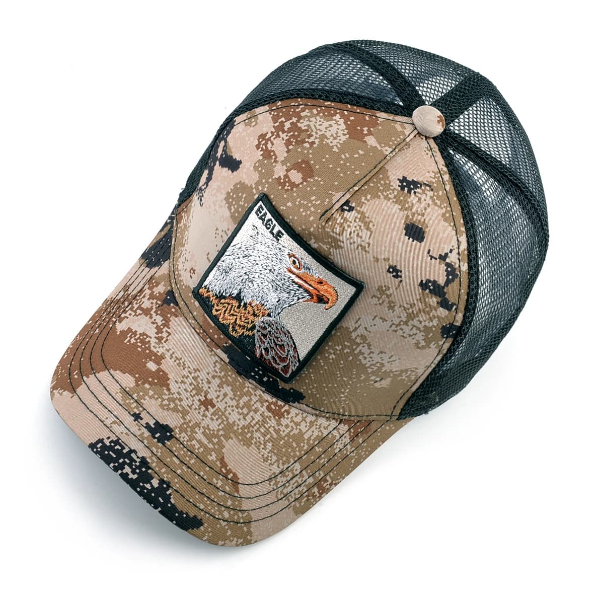 Casquette camouflage aigle brodé pêche - Chapeau snapback 4 saisons pour pêche mode