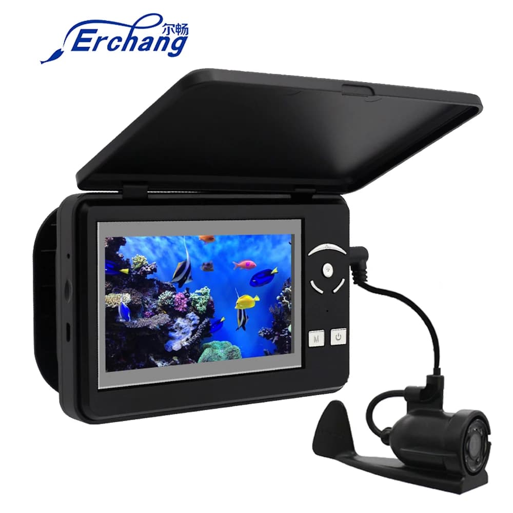 Caméra de pêche Erchang F431B avec zoom numérique 4x et infrarouge pour pêche hivernale 15m