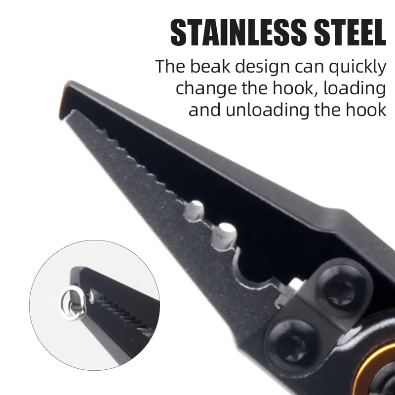 Pinces de pêche aluminium X1 Booms Fishing pour surf et eau salée, multitool avec coupe-ligne et dégorgeoir