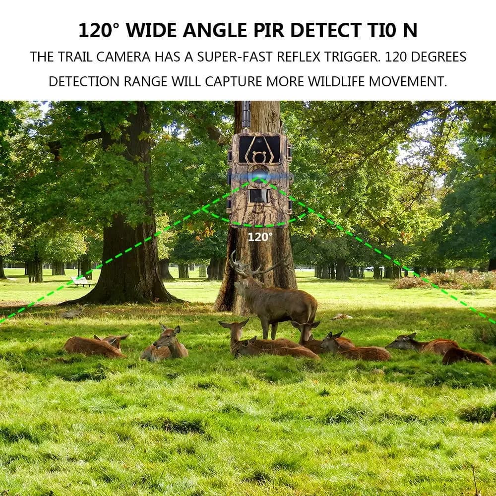 Caméra de chasse 8K WiFi PR801W 60MP étanche vision nocturne surveillance ferme application mobile