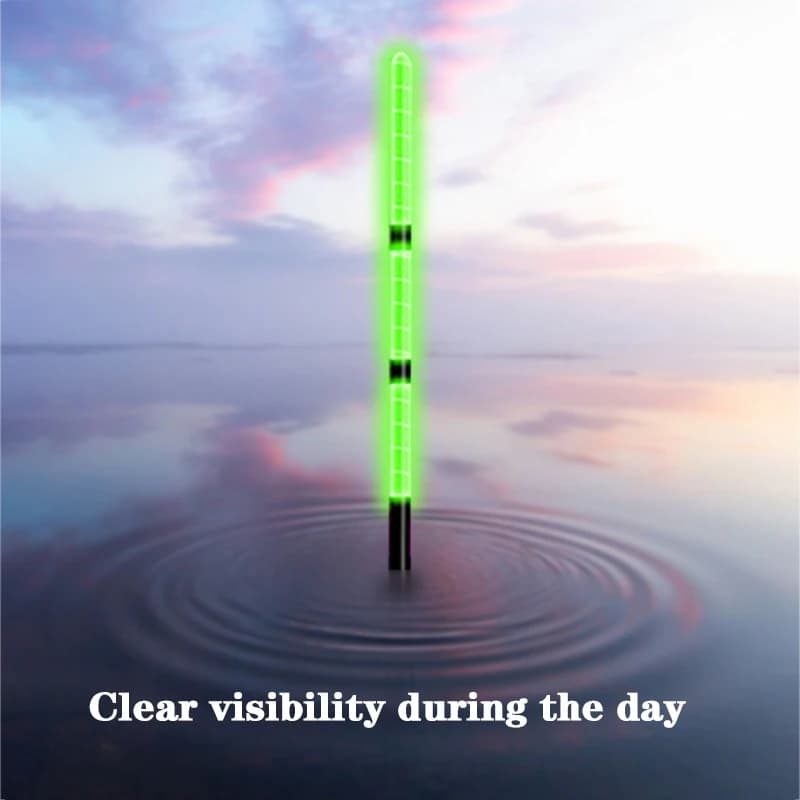 Flotteur électronique court LED lumineux avec capteur gravité et queue nuageux pour pêche