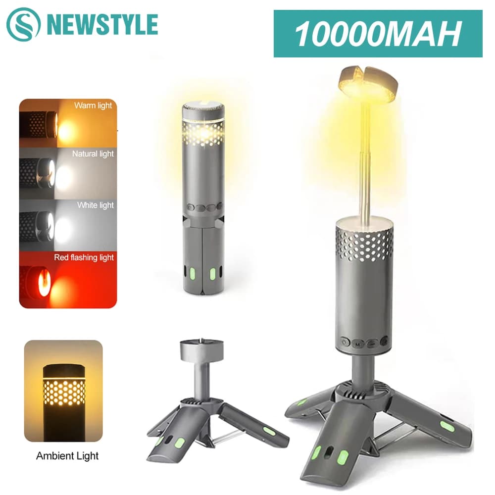 Lanterne de camping LED rechargeable 10000mAh détachable avec support portable pêche randonnée
