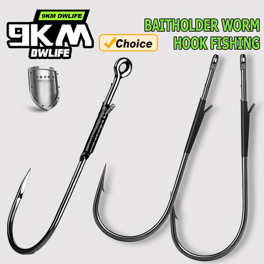 Hameçon pêche leurre ver pour bass en acier haute carbone 9KM, idéal flipping punching pitching Texas
