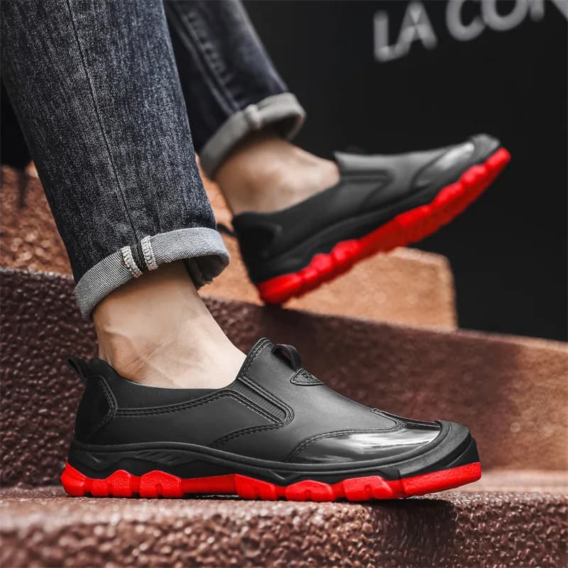 Bottes de pluie homme basse épaisses imperméables légères anti-dérapantes pour pêche lavage auto